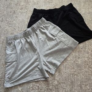 Starting Point Ultrasoft French Terry Cargo Shorts L Grey & Black